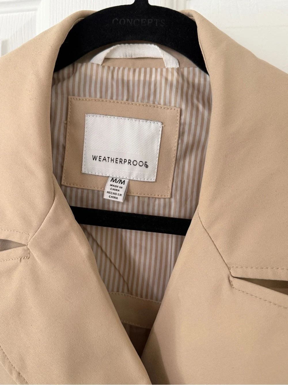 Beige Double-Breasted Belted Trench Coat - Picture 8 of 10